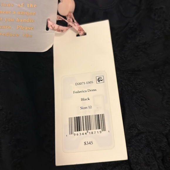LoveShackFancy NWT Federica Black Dress 12 - Picture 3 of 5